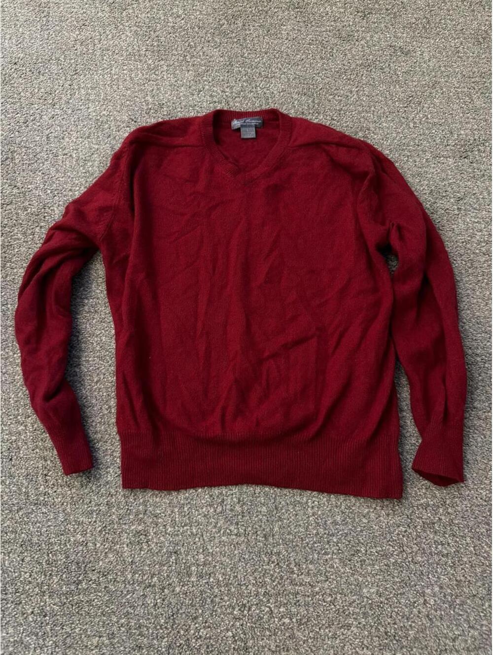 Daniel Cremieux Men's Burgundy and Red Jumper